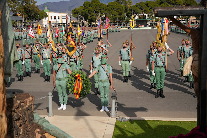 Veterano miembro de la legión española durante la Semana Santa, la